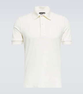 Cotton-blend terry polo shirt