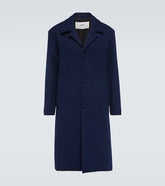 Single-breasted wool blend coat