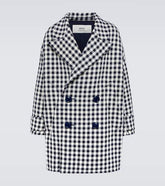 Oversized houndstooth wool coat