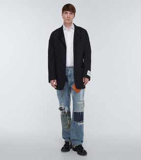Patchwork straight jeans