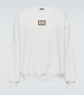 Embellished cotton terry sweatshirt
