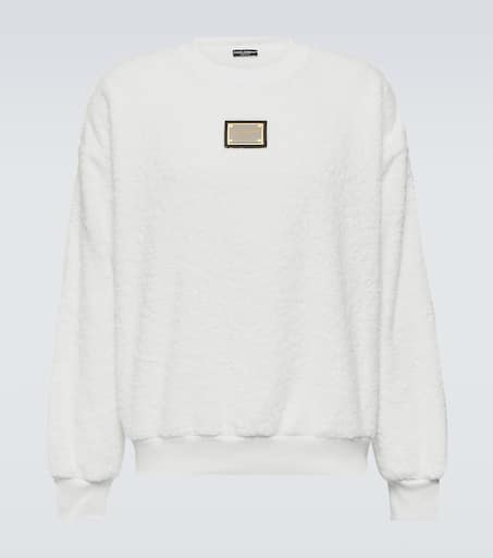 Embellished cotton terry sweatshirt