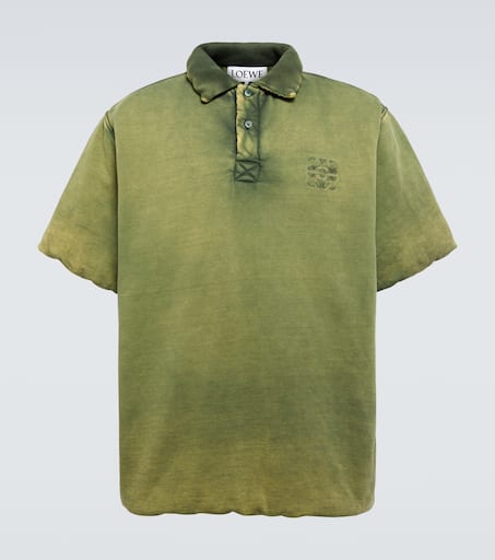 Padded cotton jersey polo shirt