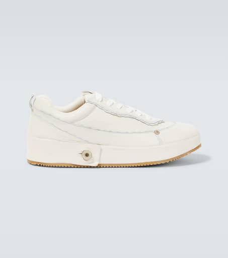 Deconstructed leather sneakers