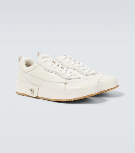 Deconstructed leather sneakers