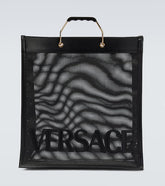 Shopper leather-trimmed tote bag