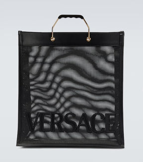 Shopper leather-trimmed tote bag