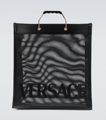 Shopper leather-trimmed tote bag
