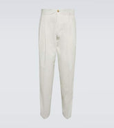 Straight cotton-blend pants