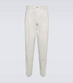 Straight cotton-blend pants