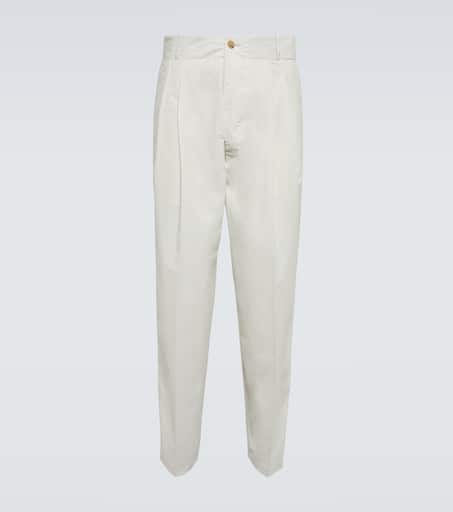 Straight cotton-blend pants