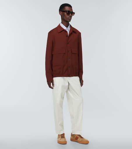 Straight cotton-blend pants