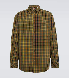 Checked cotton poplin shirt