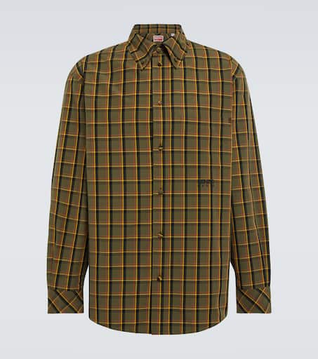Checked cotton poplin shirt