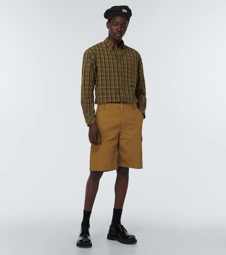 Checked cotton poplin shirt