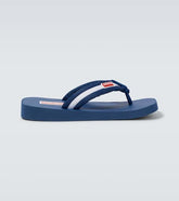 Logo striped thong sandals