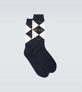 Logo jacquard cotton-blend socks
