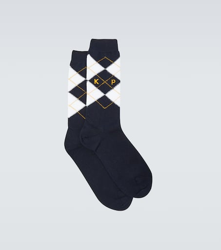 Logo jacquard cotton-blend socks