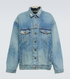 Patched denim jacket