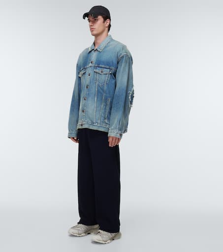 Patched denim jacket