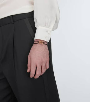 VLogo leather bracelet