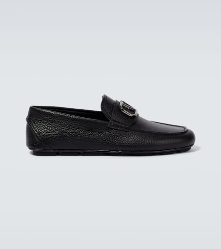 VLogo Signature leather driving shoes