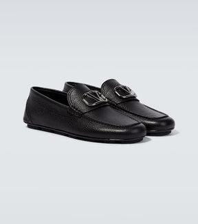 VLogo Signature leather driving shoes
