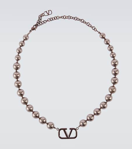 VLogo Signature choker with Swarovski® pearls