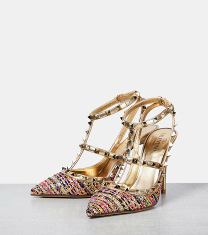 Valentino Garavani Rockstud tweed pumps