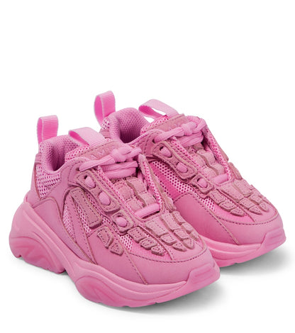 Bone suede-trimmed sneakers