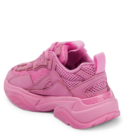Bone suede-trimmed sneakers