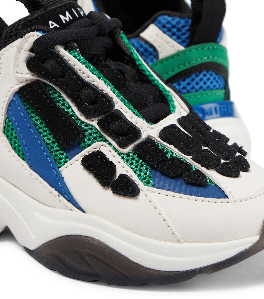 Bone suede-trimmed sneakers