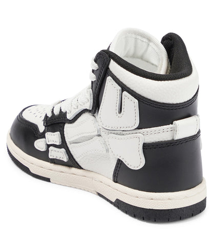 Skeleton leather high-top sneakers