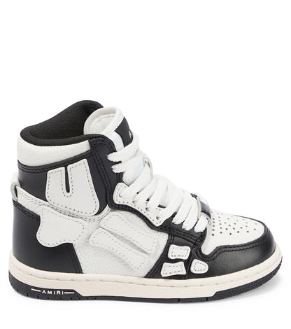 Skeleton leather high-top sneakers