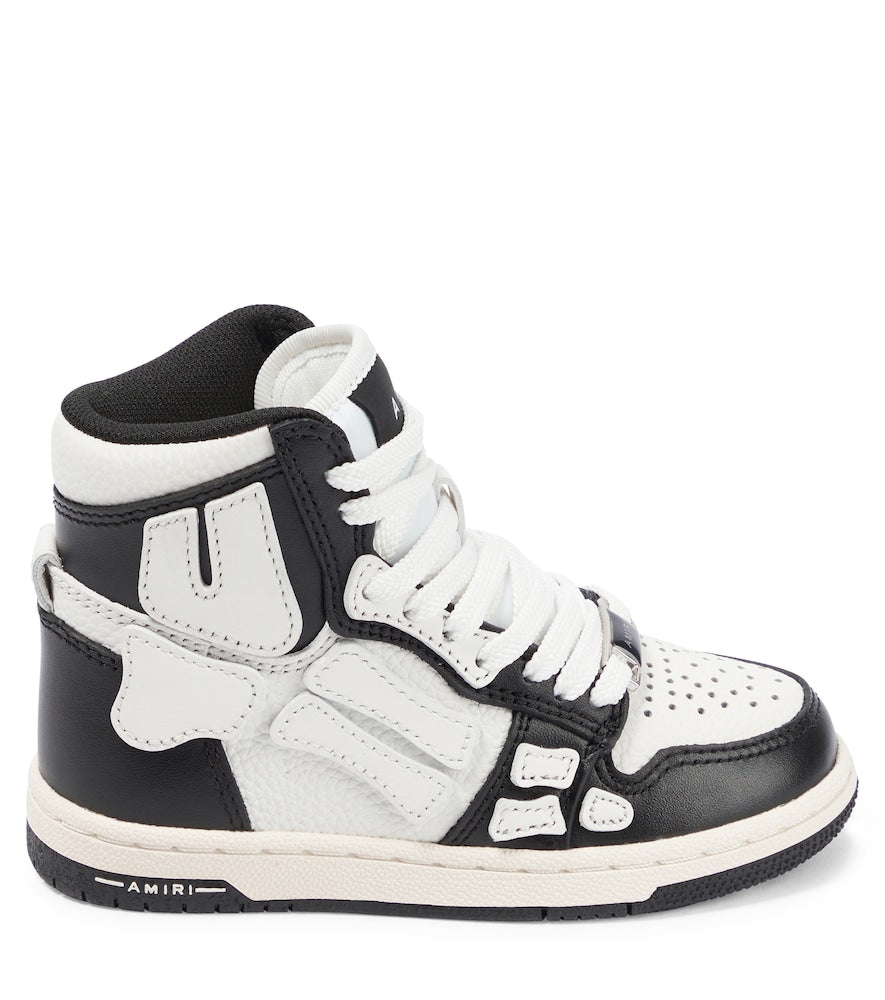 Skeleton leather high-top sneakers