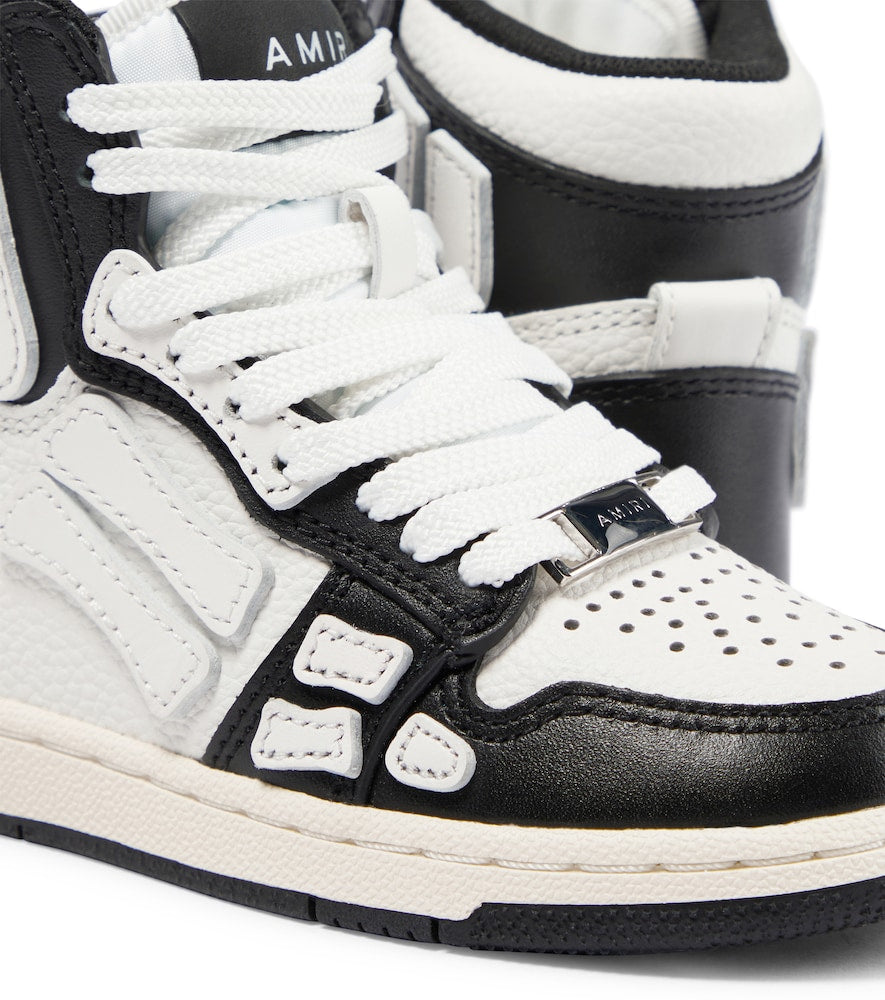 Skeleton leather high-top sneakers