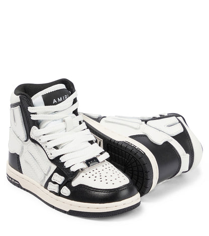 Skeleton leather high-top sneakers