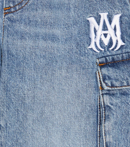 Denim cargo pants