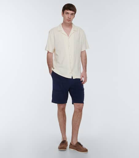 Cotton-blend terry shorts