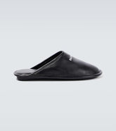Logo leather slippers