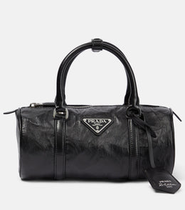 Antique leather tote bag