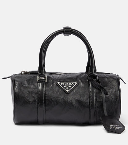 Antique leather tote bag