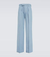 Wide-leg twill pants