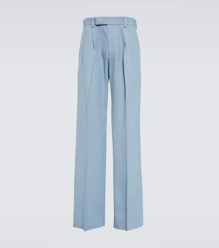 Wide-leg twill pants