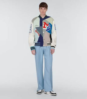 Wide-leg twill pants