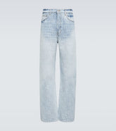 Logo jacquard denim pants