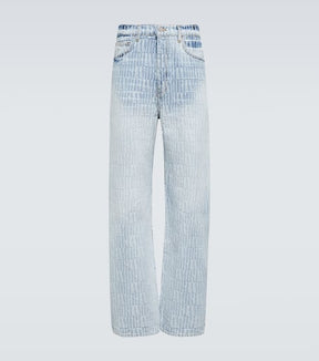 Logo jacquard denim pants