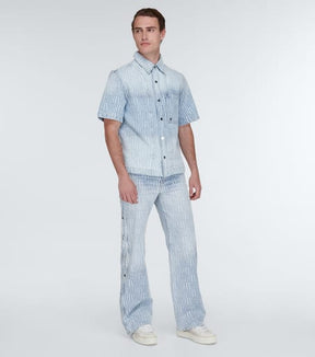 Logo jacquard denim pants