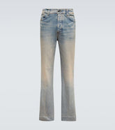 Distressed embellished denim jeans
