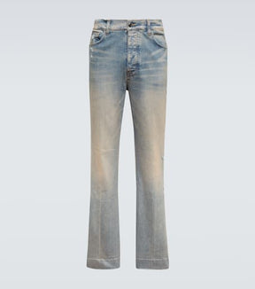 Distressed embellished denim jeans